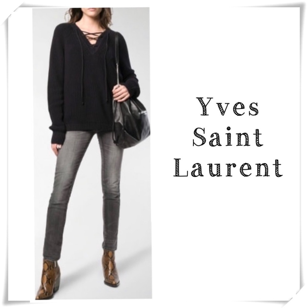Saint Laurent D01 SK LW Skinny Jeans Washed Gray